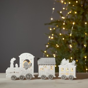 Scenka świąteczna drewniana ciuchcia Led YULETIDE