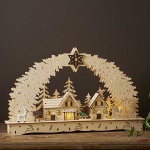 Scenka świąteczna drewniana mała wioska Led BAMBERG