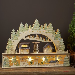 Scenka świąteczna drewniana mała wioska Led BAMBERG