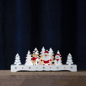 Scenka świąteczna drewniana z Mikołajem Led RUDOLF