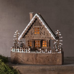 Scenka świąteczna drewniana domek Led TRIER