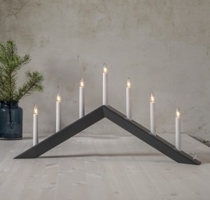 Świecznik adwentowy drewniany grafitowy ARROW