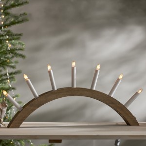 Świecznik adwentowy drewniany brązowy AURA