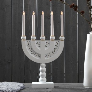 Świecznik drewniany biały NORBERG