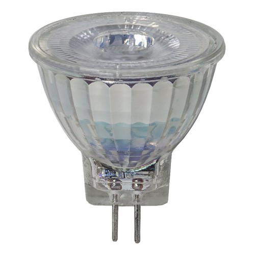 Żarówka LED GU5.3 MR16 z przezroczystą obudową i reflektorem, energooszczędne źródło światła do opraw punktowych.