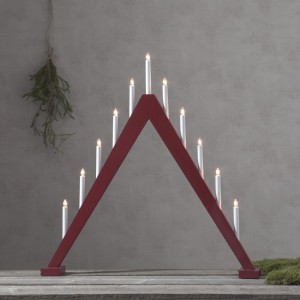 Świecznik drewniany czerwony TRILL