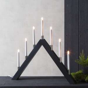 Świecznik adwentowy drewniany czarny TALL