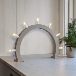 Świecznik adwentowy drewniany beżowy CRISP