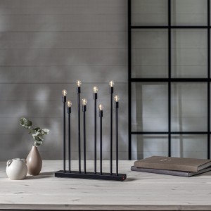 Świecznik metalowy czarny LADDA akumulatorowy