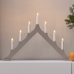 Świecznik adwentowy drewniany beżowy ALMA