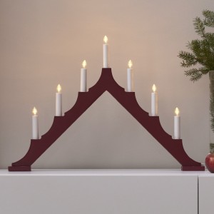 Świecznik adwentowy drewniany czerwony ALMA