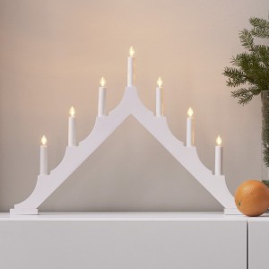 Świecznik adwentowy drewniany biały ALMA