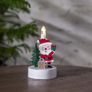 Świecznik drewniany kolorowy BILLY na baterie