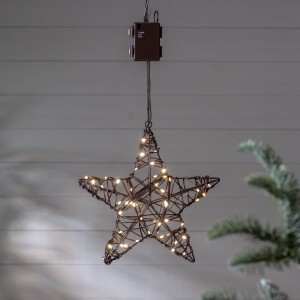 Gwiazda wisząca brązowa Led VICKE 30cm na baterie