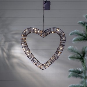 Dekoracja serce wiszące z oświetleniem Led VICKE 40cm na baterie