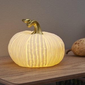 Dekoracja stołowa Dynia LED PUMPKIN z ceramiki na baterie