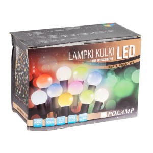 Lampki Kulki LED 10mb Czerwone kabel zielony POLAMP