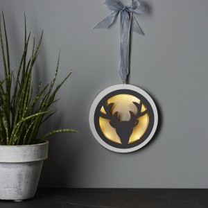 Dekoracja wisząca z oświetleniem Led WOODWORKS 16cm na baterie