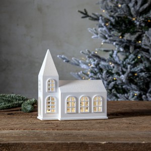 Dekoracja świąteczna Kościół z brokatowym płynem Led VINTER na baterie 20,5cm