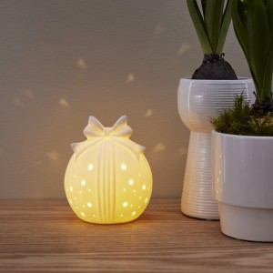 Dekoracja stołowa bombka LED ROZY na baterie