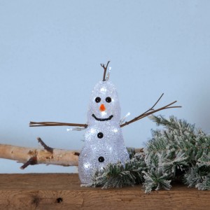 Figurka bałwanek CRYSTALINE Led 26cm na baterie