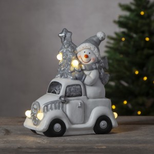 Figurka bałwanek w furgonetce Led FRIENDS 23cm na baterie