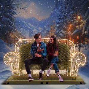 Iluminacja wolnostojąca LED Złota Sofa 3D AM-153341