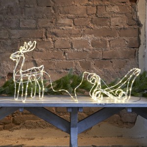 Dekoracja ogrodowa Jeleń Led TUBY 35cm wysokości