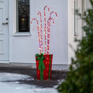 Dekoracja świąteczna Laski Cukrowe w Donicy z oświetleniem Led CANDYCANE 150cm