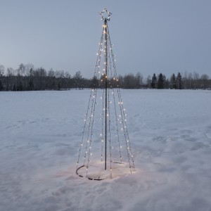 Dekoracja świąteczna LED na stelażu z gwiazdą Białe Ciepłe z Flash