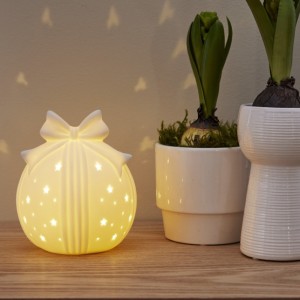 Dekoracja stołowa bombka LED ROZY na baterie