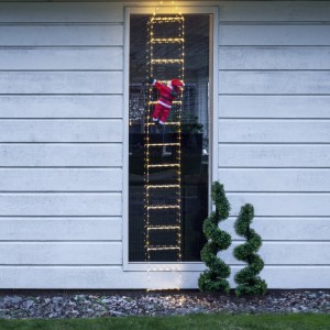 Dekoracja wisząca Św. Mikołaj na drabinie Led IP44