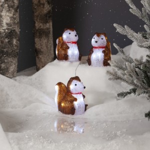 Figurki ogrodowe wiewiórki Led CRYSTALO na baterie IP44