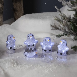 Figurki ogrodowe pingwinki Led CRYSTALO na baterie IP44