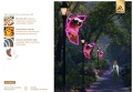 Iluminacja latarniowa motyl LED – dekoracja uliczna montowana na słupie oświetleniowym, motyl z niebieskim konturem LED i wielobarwnym skrzydłem, ozdoba świetlna do parków, ogrodów miejskich i deptaków. ID 130674.