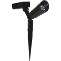 Solarny reflektor ogrodowy LED na szpikulcu, czarna punktowa oprawa z regulacją kąta świecenia. Przeznaczony do podświetlania roślin, rabat i wybranych elementów ogrodu.