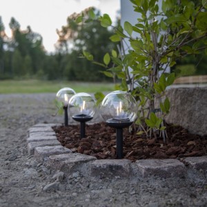 Zestaw 3x lampa solarna ogrodowa LED wbijana GLOBE