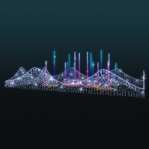 Dekoracja wolnostojąca iluminacja LED Animowana Fontanna 3D 3,1m wysokości AM-143046