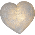 Dekoracyjne serce LED z efektem kamienia emitujące ciepłe światło, prezentowane na białym tle, ukazujące strukturę inspirowaną naturalnym kamieniem.