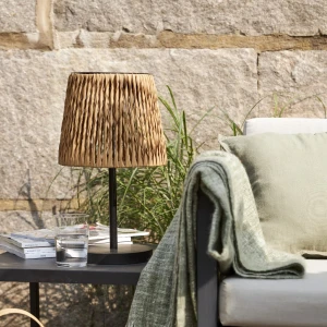 Lampa solarna ogrodowa LED stołowa CESTA rattanowy klosz