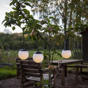 Zestaw 3x kula solarna ogrodowa LED wisząca GLOBUS