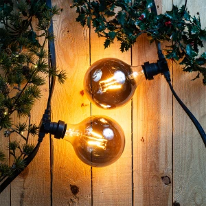 Girlanda ogrodowa z 10 dużymi żarówkami LED G125 1,8W Plain Smoke CONNECTA