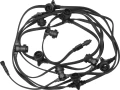 Profesjonalna girlanda CONNECTA z oprawkami E27 na czarnym przewodzie. System modułowy umożliwiający łączenie odcinków, idealny do instalacji oświetlenia zewnętrznego i eventowego.