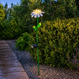 Stokrotka solarna dekoracja ogrodowa LED wbijana