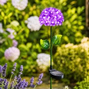 Hortensja solarna dekoracja ogrodowa LED wbijana
