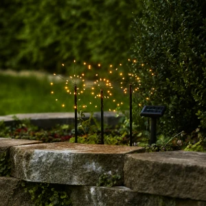 Dekoracja solarna ogrodowa 3x Sztuczne Ognie LED wbijana FIREWORK®