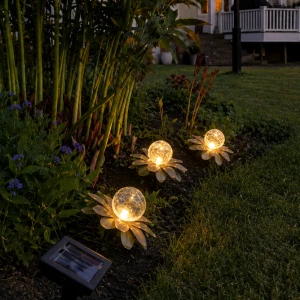 Dekoracja solarna ogrodowa LED 3 kwiaty Lilly