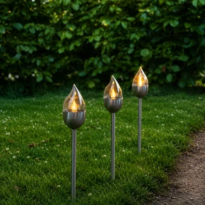Zestaw 3x lampion solarny ogrodowy LED wbijany OLYMPOS