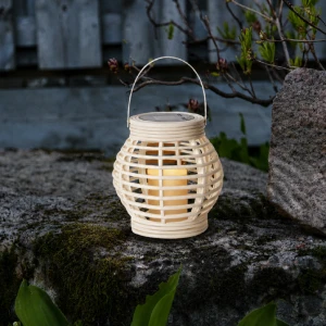 Lampion solarny ogrodowy LED ROTANG biały