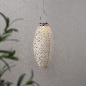 Lampion solarny ogrodowy LED wiszący FESTA beżowy